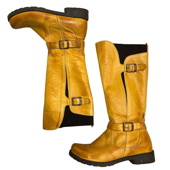 JAFA size 37 EUC near new ultra bright yellow!tan boots- beautiful brand MINT - Picture 1 of 12